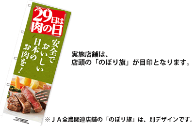 「肉の日」事業　実施店舗　のぼり