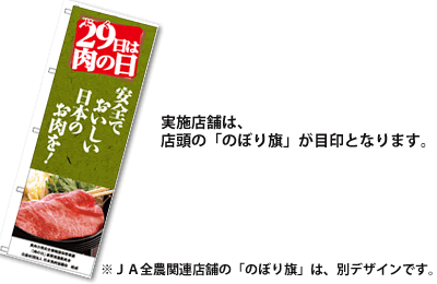 「肉の日」事業 実施店舗 のぼり