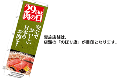 「肉の日」事業 実施店舗 のぼり