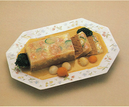 挽肉とえびすのゼリーサラダ