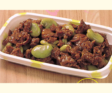 牛肉とそら豆のオイスターソースいため